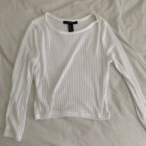 White ribbed long sleeve